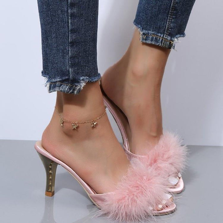 Damen Flausche Pumps mit elegantem Absatz Drune