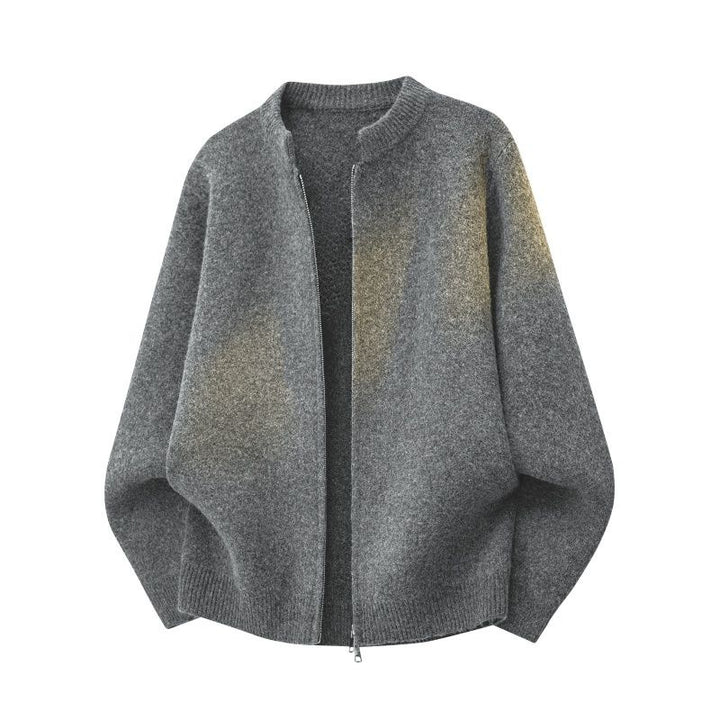 Damen Oversize Polokragen-Strickpullover mit Knopfleiste und geripptem Saum Drune