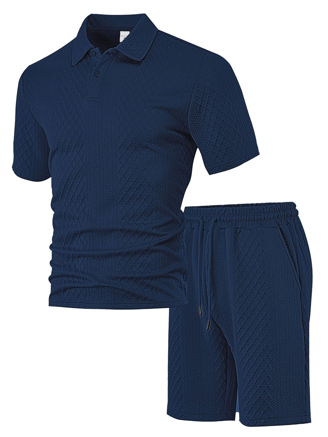 Herren nan strukturiertes Poloshirt- und Bermudashorts-Set aus gesteppter Baumwollmischung Drune