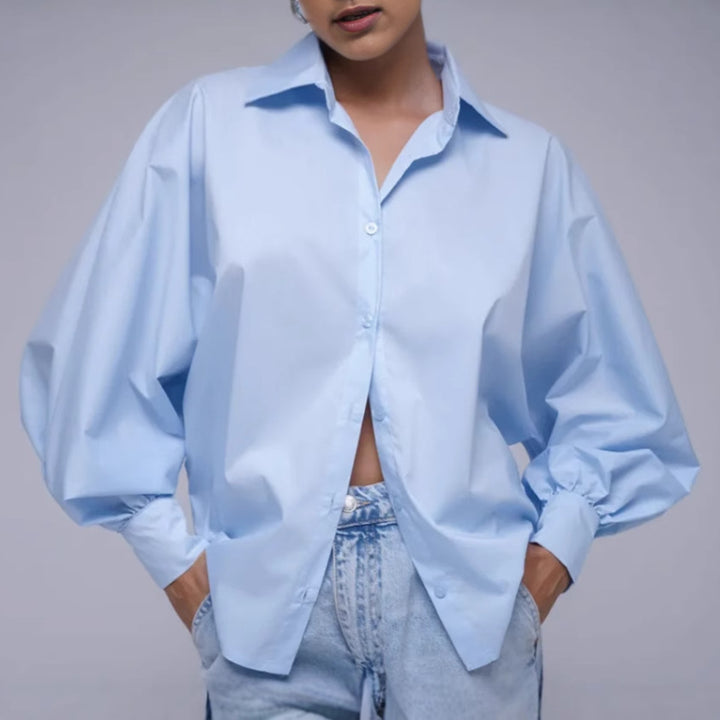 Damen Oversized Hemden mit voluminösen Ärmeln Drune