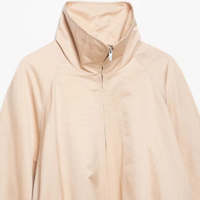 Damen Oversize‑Blousonjacke mit Funnelkragen, Raglanärmeln und verstellbarem Saum Drune