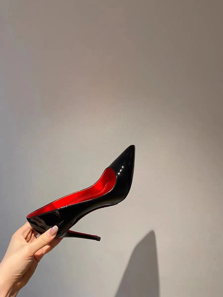 Damen Elegante Lack-Pumps mit spitz zulaufender Silhouette und Stiletto-Absatz Drune