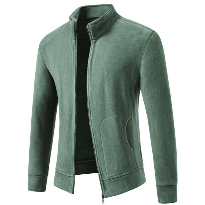 Herren Slim-Fit Fleecejacke mit Stehkragen, durchgehendem Reißverschluss und Eingrifftaschen Drune