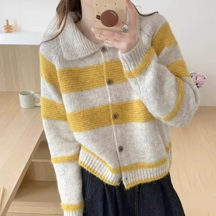 Damen Gemusterte Strickjacke Drune