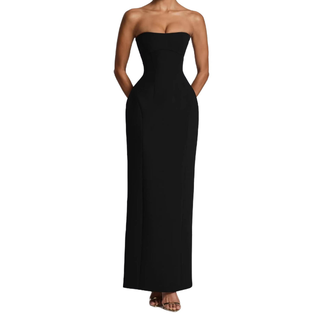 Damen Elegantes Cocktailkleid mit schulterfreiem Schnitt Drune