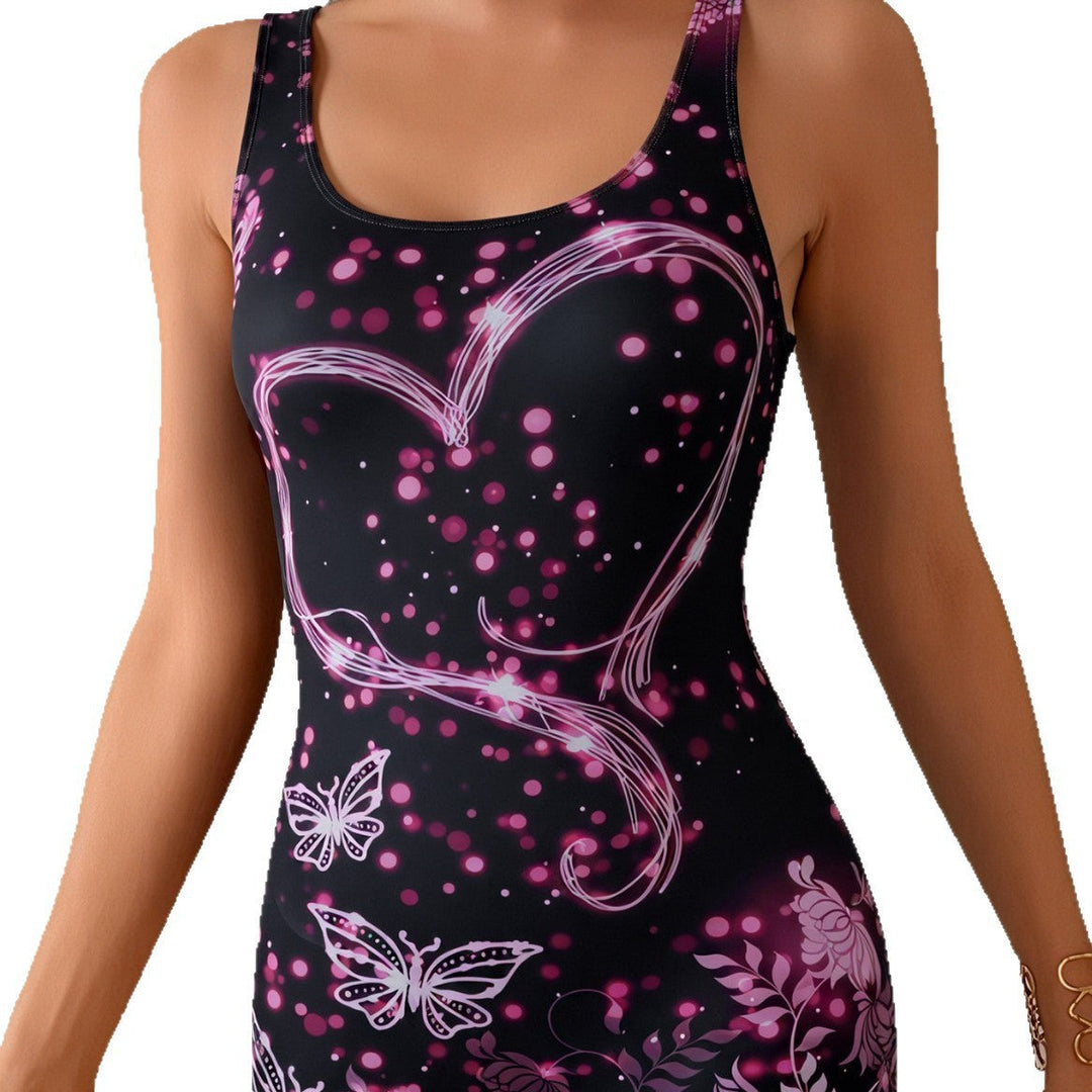 Damen Sportlicher Schwimmanzug mit modernem Druck Drune