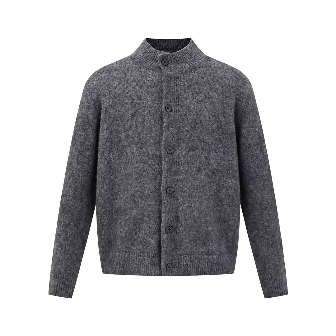 Herren Bequeme Strickjacke mit hohem Kragen und Knopfleiste Drune