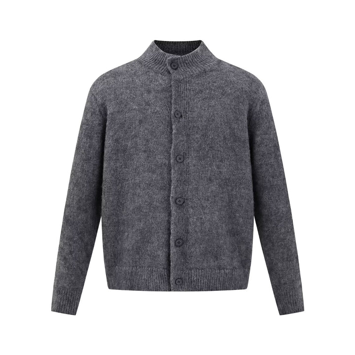Herren Bequeme Strickjacke mit hohem Kragen und Knopfleiste Drune