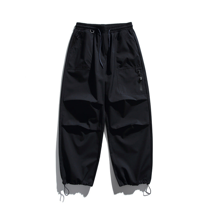 Unisex Technische Cargo-Joggerhose mit elastischem Bund, Reißverschlusstasche und Kordelzug Drune