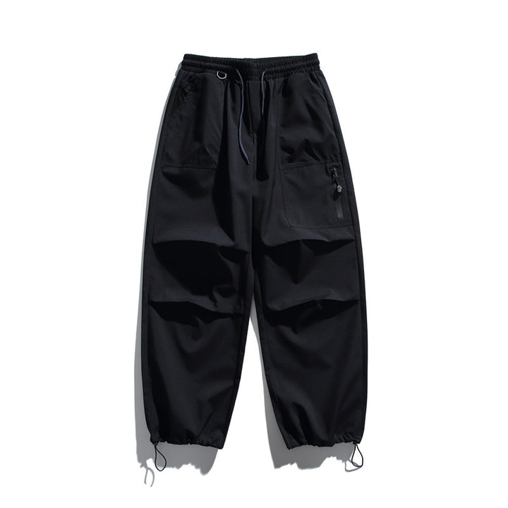 Unisex Technische Cargo-Joggerhose mit elastischem Bund, Reißverschlusstasche und Kordelzug Drune
