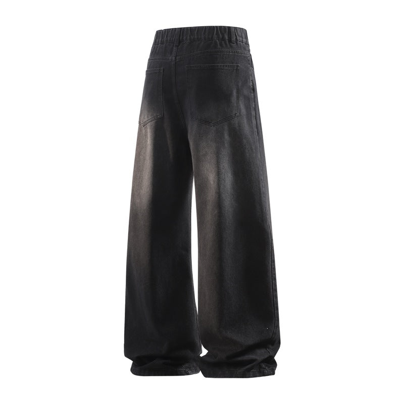 Damen Weite Baggy-Jeans mit hoher Taille, extra weitem Bein und Vintage-Waschung Drune