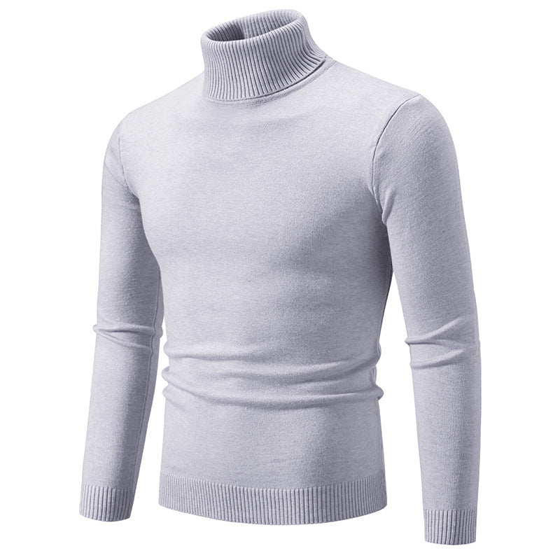 Herren nan taillierter Rollkragenpullover aus feinem Feinstrick mit geripptem Kragen Drune