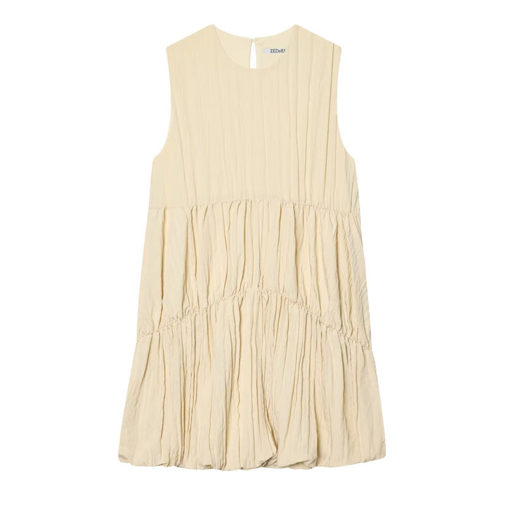 Damen luftiges Maxikleid mit plissierten Details und schmeichelndem Schnitt Drune