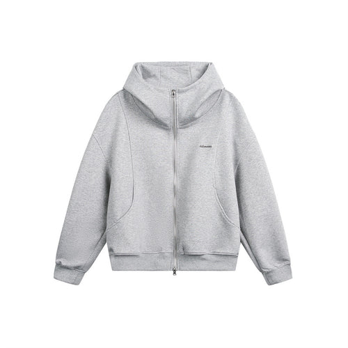 Damen Locker geschnittene Reißverschluss-Hoodie mit hohem Funnelkragen und Zwei-Wege-Funktion Drune