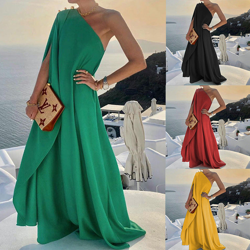 Damen Maxikleid mit asymmetrischem Schnitt Drune