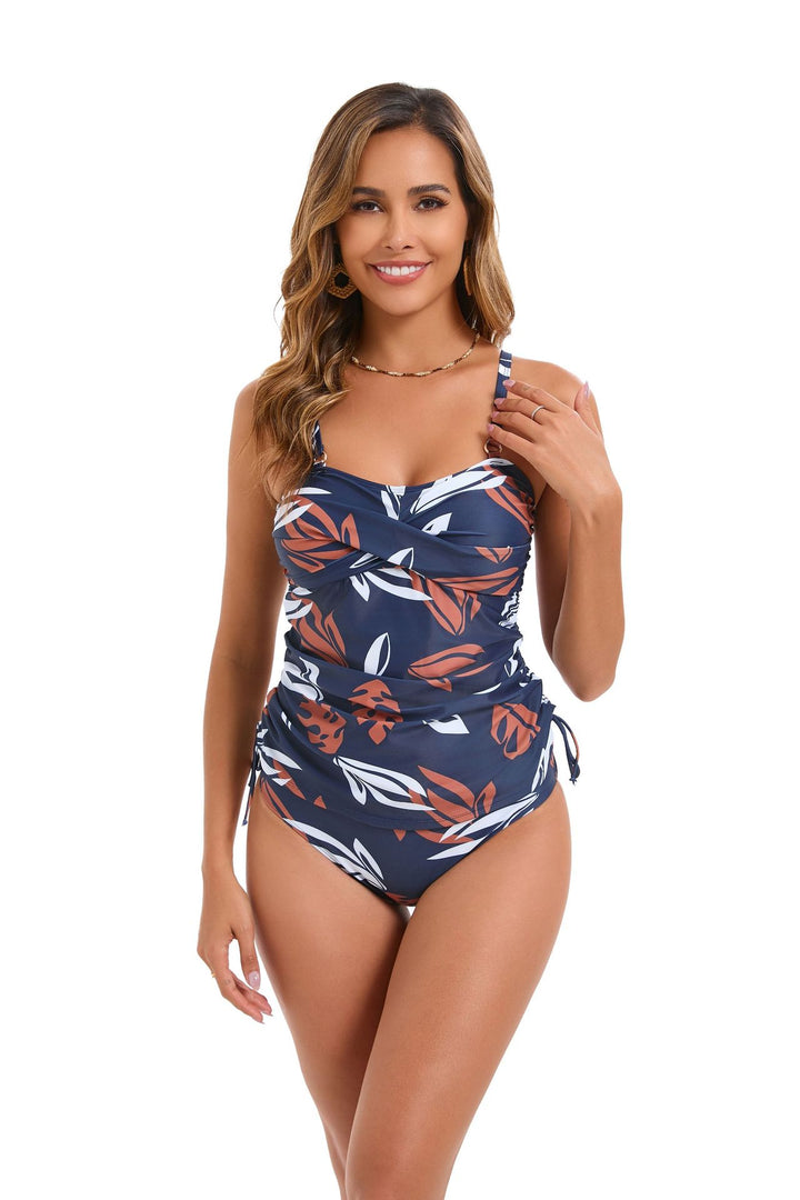 Damen Tankini mit raffinierten Raffungselementen und floralem Design Drune