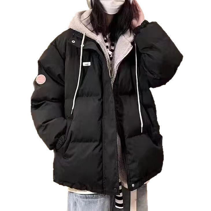 Damen Modische und gefütterte Pufferjacke mit hohem Kragen und großen Taschen Drune