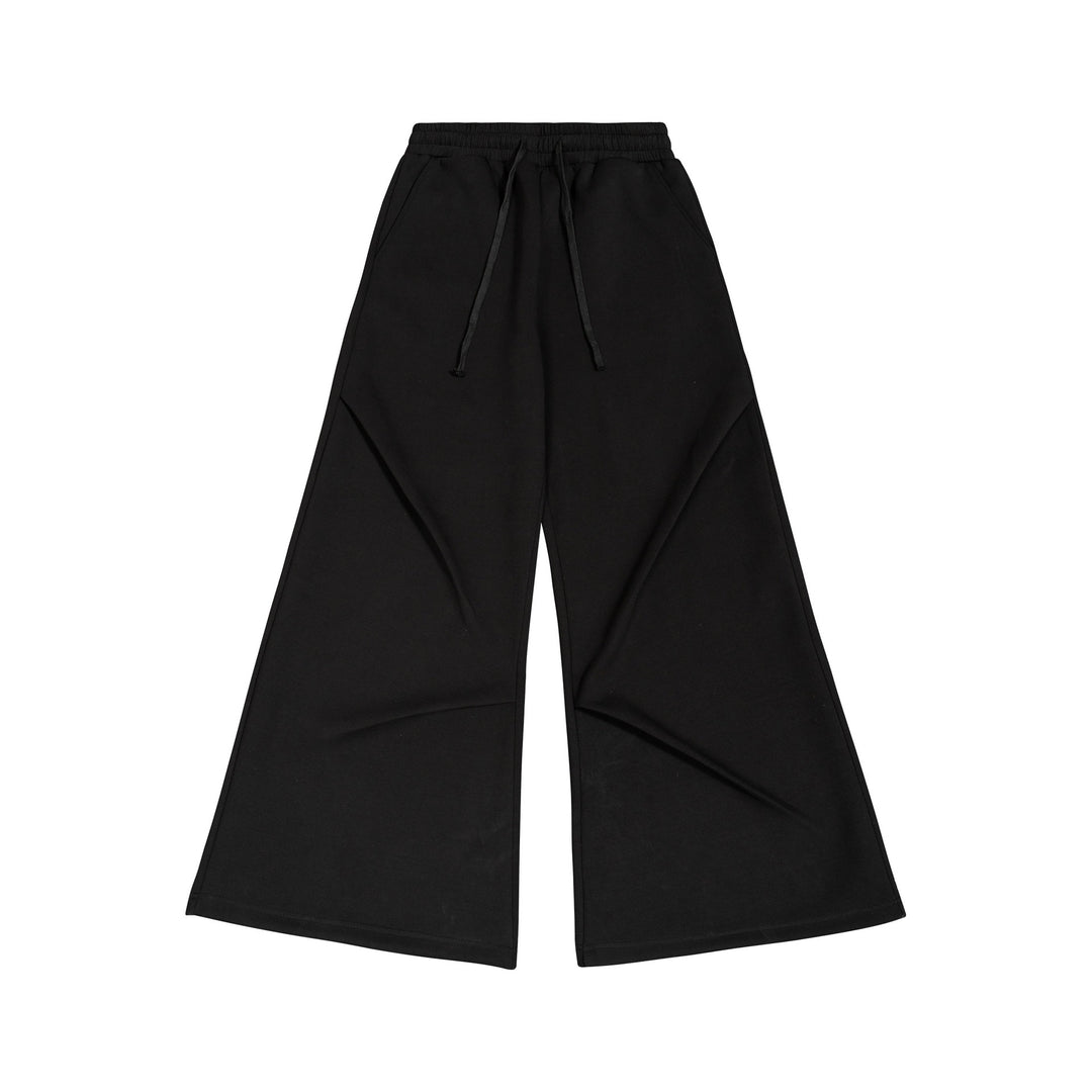 Damen Weite High‑Waist Sweathose mit elastischem Bund, Kordelzug und weitem Bein Drune
