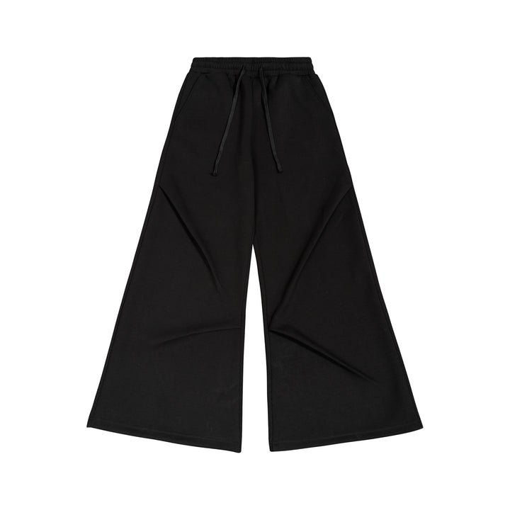 Damen Weite High‑Waist Sweathose mit elastischem Bund, Kordelzug und weitem Bein Drune