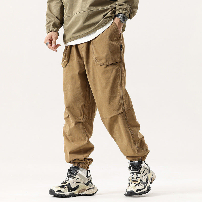 Herren Cargo-Jogginghose im Utility-Streetstyle mit Elastikbund, Tunnelzug und verstärkten Kniepaneelen Drune