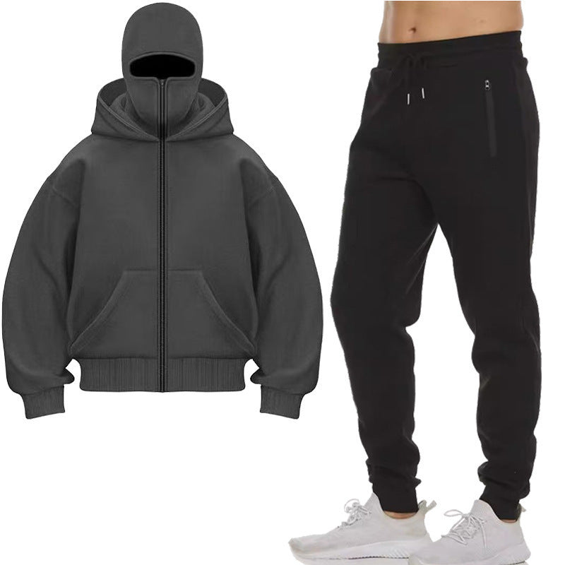 Herren Jogginganzug mit hochgeschlossener Kapuze und praktischen Reißverschlusstaschen Drune