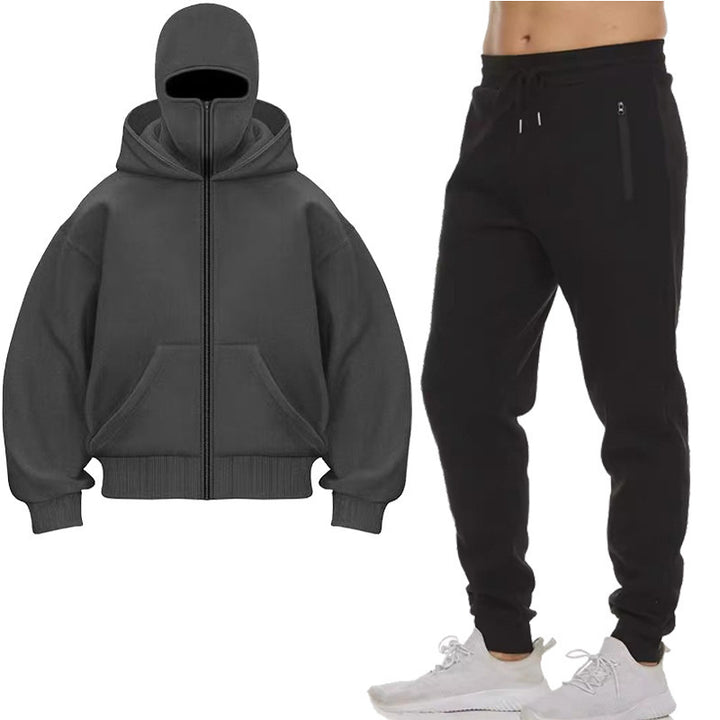 Herren Jogginganzug mit hochgeschlossener Kapuze und praktischen Reißverschlusstaschen Drune