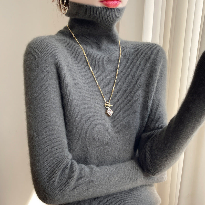 Damen Slim-Fit Rollkragenpullover aus weichem Angora-Mix Drune