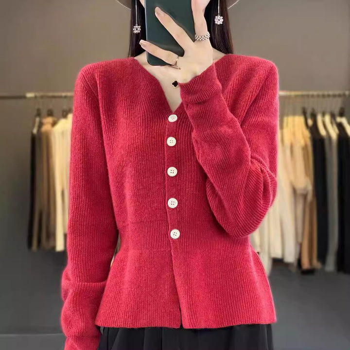 Damen edler Strickcardigan mit strukturiertem Design Drune