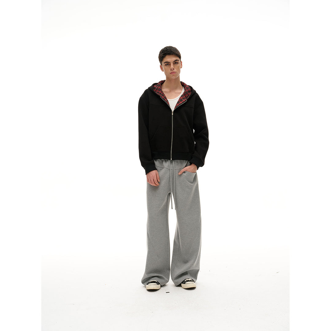 Unisex Kapuzenjacke mit Karofutter und durchgehendem Reißverschluss Drune