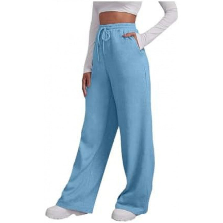 Damen nan fließende High-Waist Palazzo-Loungehose aus leichtem Jersey mit Elastikbund und praktischen Eingrifftaschen Drune