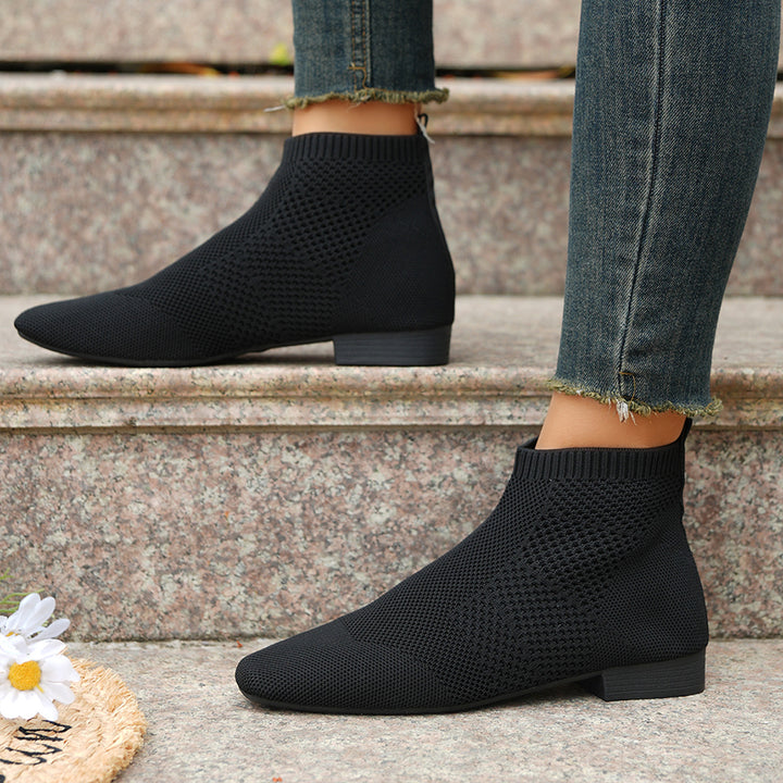 Damen nan gestrickte Sock-Boots mit elastischem Schaft, gepolsterter Innensohle und rutschfester Leichtsohle Drune