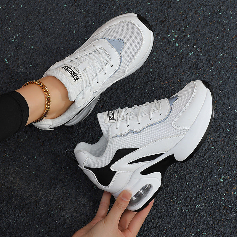 Damen nan luftgepolsterte Plateau-Sneaker mit sichtbarer Fersenluftkapsel und atmungsaktivem Mesh Drune
