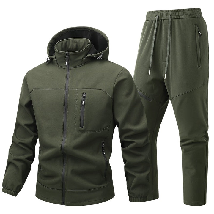 Herren Funktionale Sportjacke mit Kapuze und Jogginghose Drune