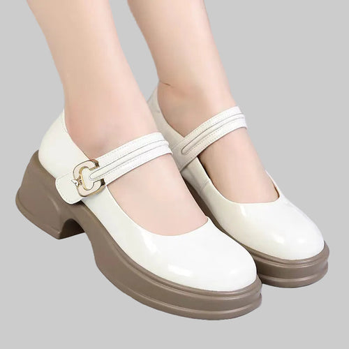 Damen Mary Jane Schuhe mit modischem Schnallenakzent und komfortablem Blockabsatz Drune