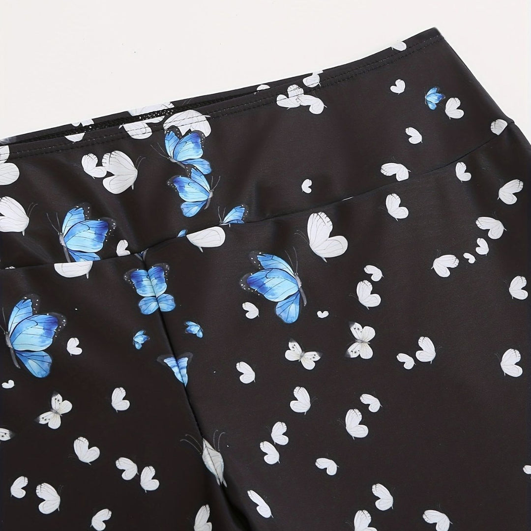 Damen Sportliche Badeshorts mit Blumendesign Drune