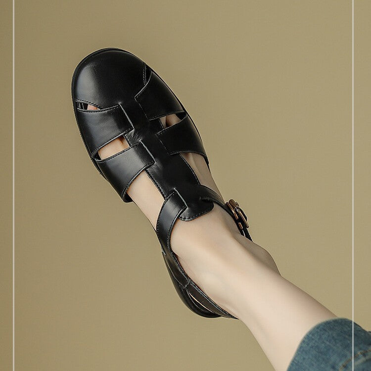 Damen Sandalen mit elegantem Schnallenverschluss und modischem Riemendesign Drune