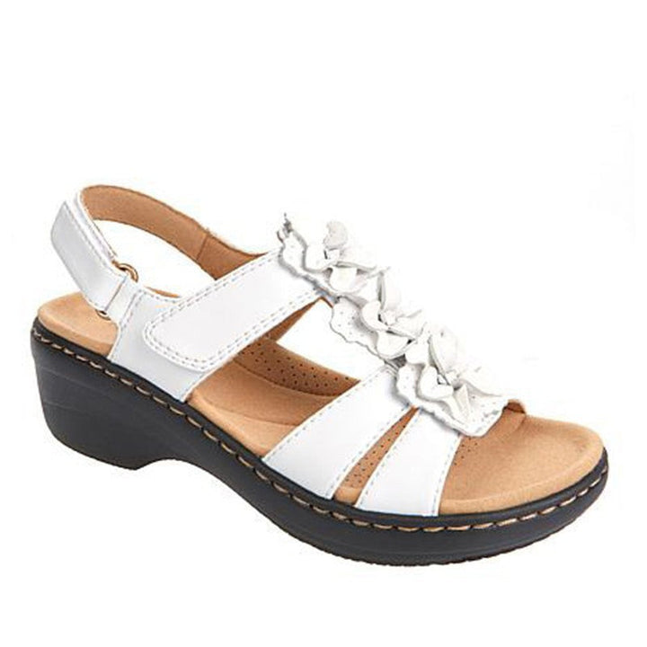 Damen Komfortable Riemchen-Sandalen mit dekorativen Faltendesign Drune