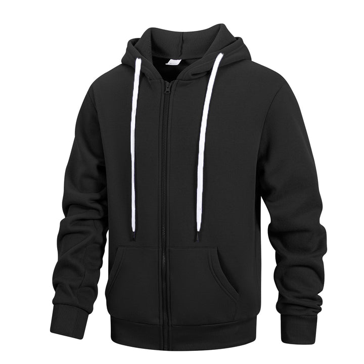 Herren Kapuzen‑Sweatjacke mit durchgehendem Reißverschluss, Kängurutaschen & weichem Futter Drune
