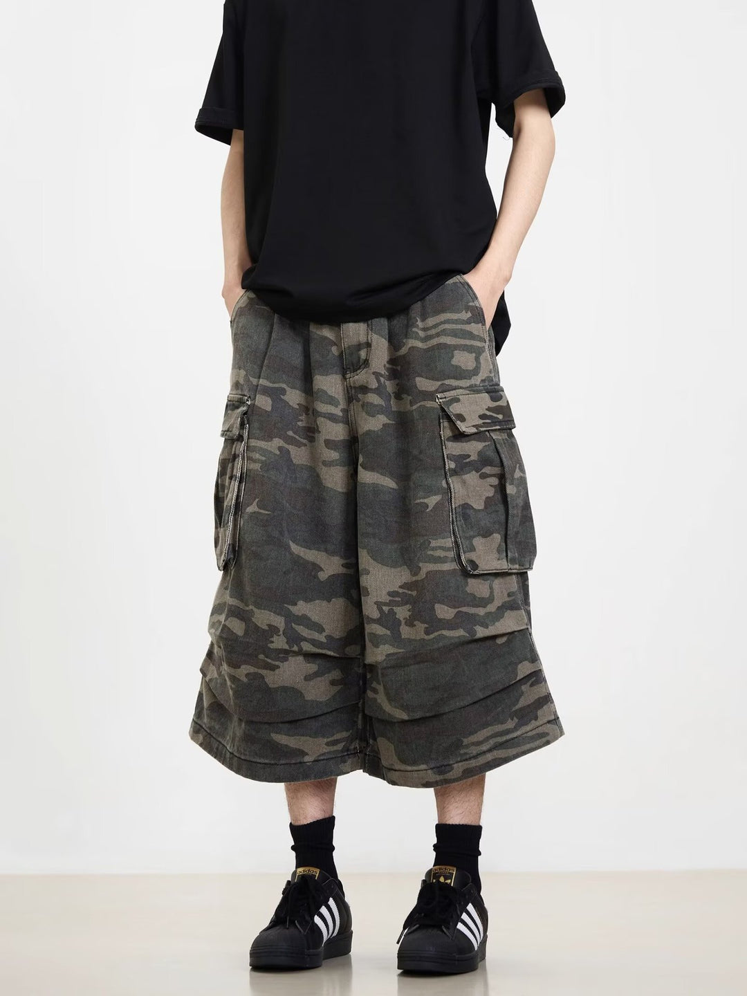Herren Modische Cargoshorts mit weitem Schnitt Drune