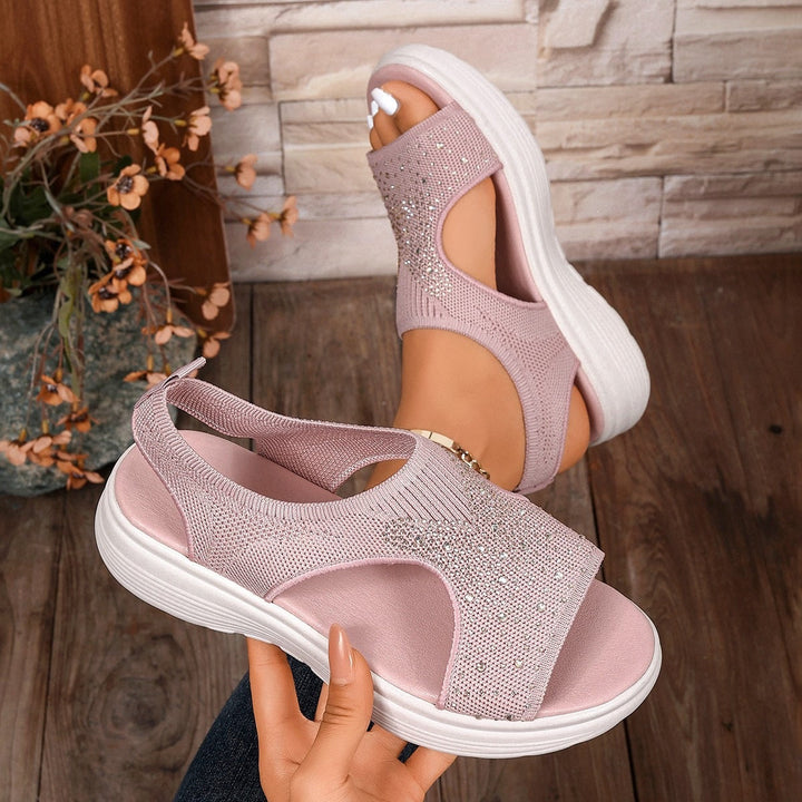Damen Komfortable Sandalen mit Strass Drune