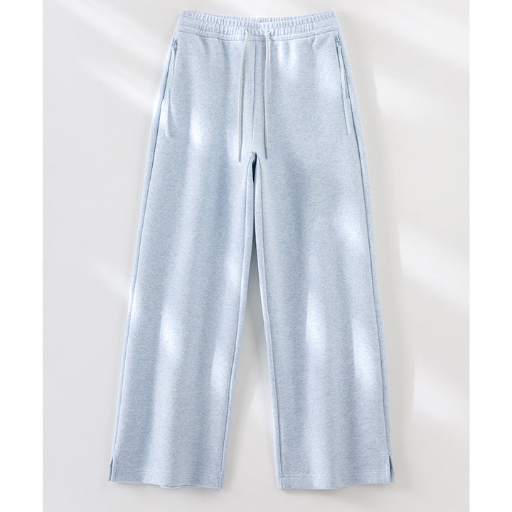 Damen Weite Highwaist Sweathose mit Tunnelzug, Eingrifftaschen und Saumschlitz Drune