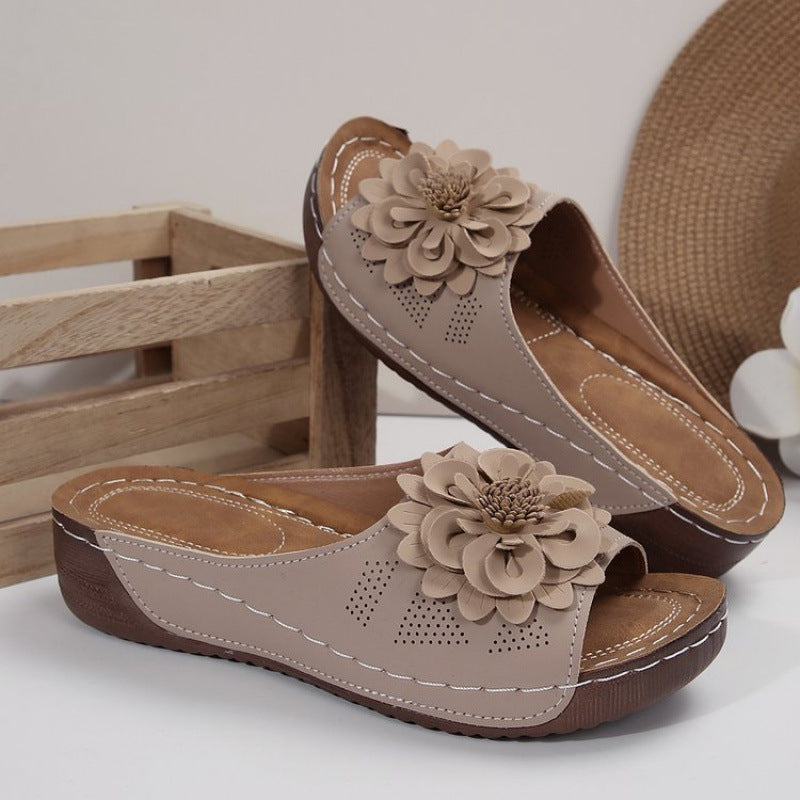 Damen modische Riemensandalen mit dekorativer Blumenapplikation Drune