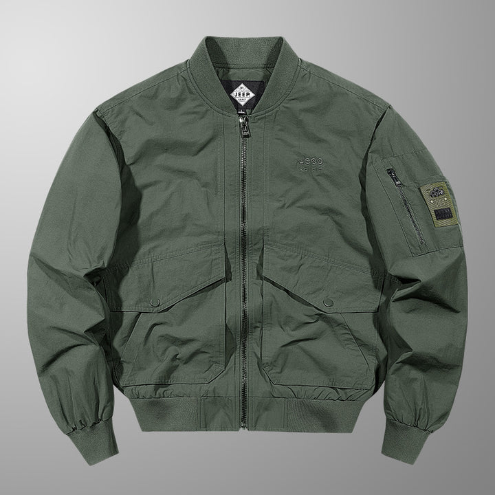 Herren o-Baumwoll-Twill-Arbeitsjacke mit schrägen Handtaschen und geripptem Saum Drune