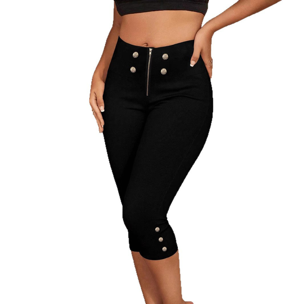 Damen elegante hochtaillierte Kniebundhose Drune