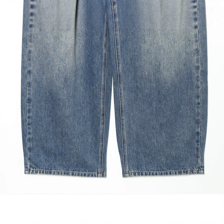 Damen Weite Ripped Denim‑Jeans mit Knie‑Löchern und hoher Leibhöhe Drune