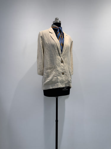 Damen Leichter Leinen Blazer Maßgeschneidert Drune