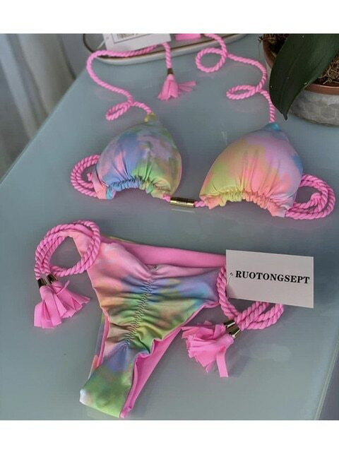 Damen Bikini-Set mit verstellbaren Riemen und raffiniertem Design Drune