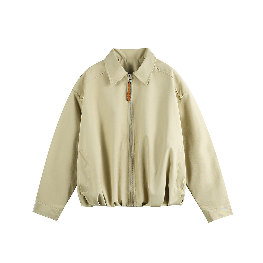 Unisex Kurzblouson im Boxy‑Cut mit Hemdkragen und gerafftem Saum Drune