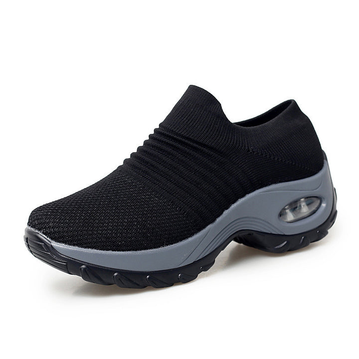 Damen Slip-On Strick-Sneaker mit sockenähnlichem Schaft und Luftkissen-Plateausohle Drune