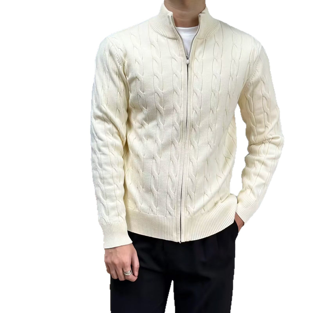 Herren Hochwertiger Strickpullover mit Reißverschluss Drune